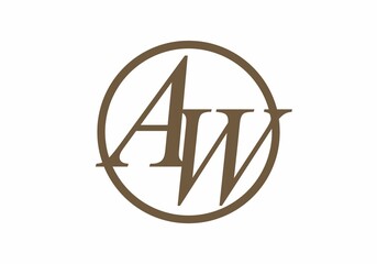 AW initial letter in color