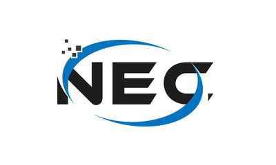 dots or points letter NEC technology logo designs concept vector Template Element