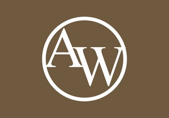 AW initial letter in color