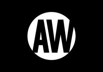 AW initial letter in color