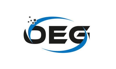 dots or points letter OEG technology logo designs concept vector Template Element