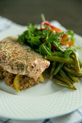 grilled salmon steak