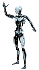 3D Rendering Male Robot on White