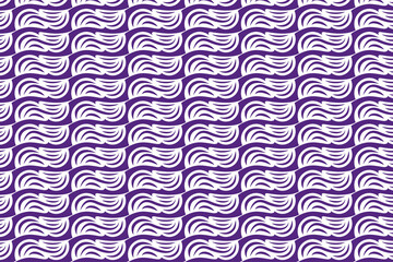 abstract curve seamless pattern of bright purple pestals on a white background. horizontal layout design template.