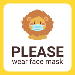 Vector template for the warning poster print.