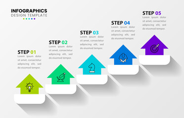 Infographic design template. Creative concept with 5 steps