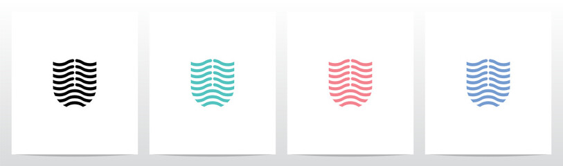 Wavy Lines Forming Letter Logo Design U © recehan