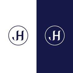 Initials logo vector letter JH. classic and clean design