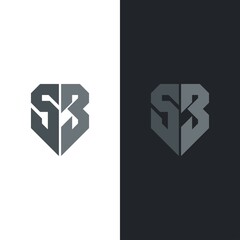 Initials logo vector letter SB. modern and clean bold design