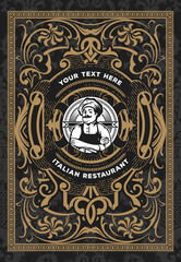 Western card with vintage style