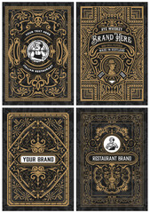 Set of 4 vintage labels for packing