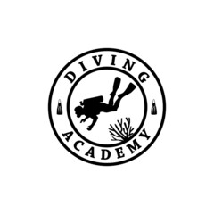 Diving Logo Design, Image, Scuba, Academy, Underwater, Vector