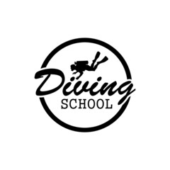 Diving Logo Design, Image, School, Scuba, Underwater, Vector