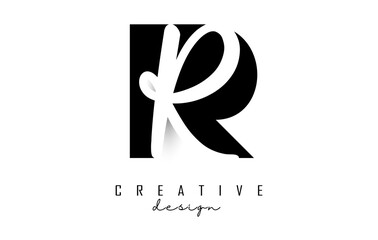Letters RR Logo with a minimalist design. Letters R and r with geometric and handwritten typography.