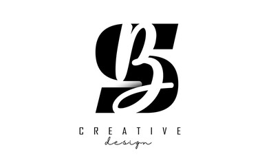 Letters SB Logo with a minimalist design. Letters S and B with geometric and handwritten typography.