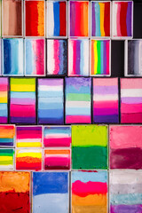 Bright children's face painting. Bright background. 