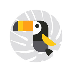 Toucan logo vector illustration. Colorful bird icon.