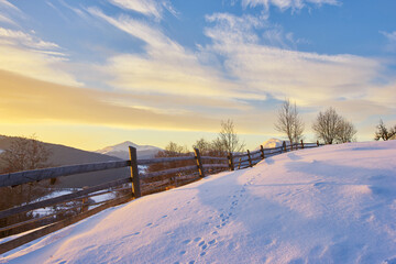 Obraz premium Beautiful winter landscape in the mountains.