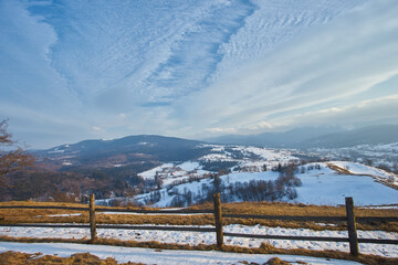 Beautiful winter landscape in mountains