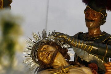 Dying Jesus Christ statue inside Purgatory church, Trapani, Sicily, Italy