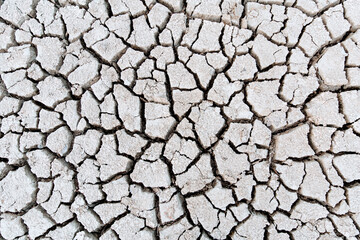 Global warming concept . Dry cracks in the land, serious water shortages.
