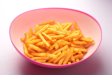 french fries in a white background isolated
