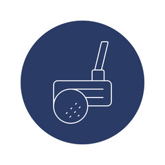 Golf sports stick and ball icon