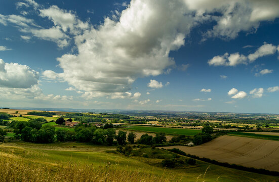 Sunny summers day across the Vale of Pickering in North Yorkshire