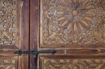 Arab architecture in the old medina. Streets, doors, windows, details