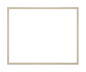 Obraz premium Thin golden frame for painting, picture or photography isolated on a white background