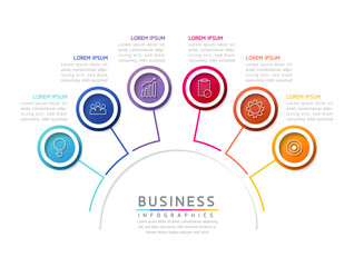 Vector illustration, infographics design, template, marketing, information, with 6 options or steps
