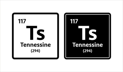 Tennessine symbol. Chemical element of the periodic table. Vector stock illustration