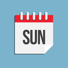 Template icon page calendar, day of week Sunday