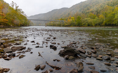 The Veterans Memorial Bridge on The New River, Summers County, West Virginia, USA