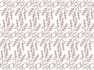 beautifull outline floral flower seamless pattern
