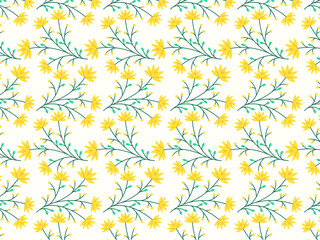 beautifull flat floral flower seamless pattern