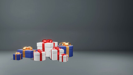 Christmas gifts set. 3d render