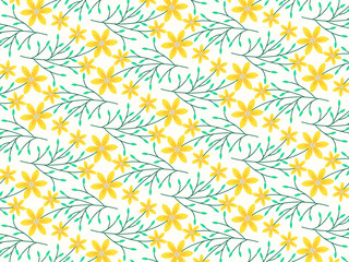 beautifull flat floral flower seamless pattern