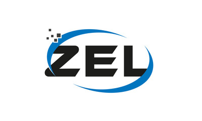 dots or points letter ZEL technology logo designs concept vector Template Element