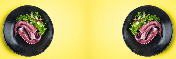 octopus food fresh seafood meal snack on the table copy space food background © Alesia Berlezova