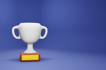 Silver Trophy 3D Illustration