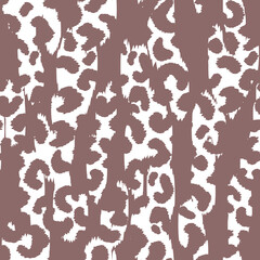 Fototapeta na wymiar Abstract modern leopard seamless pattern. Animals trendy background. Brown and white decorative vector stock illustration for print, card, postcard, fabric, textile. Modern ornament of stylized skin