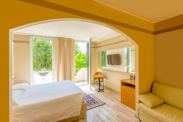 Beautiful and modern home and hotel bedroom interior design.