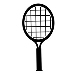 Racket tennis icon sport racket tennis isolated on white