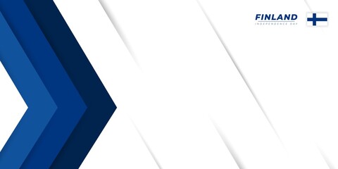 Blue geometric design on white background. Finland Independence day template design.