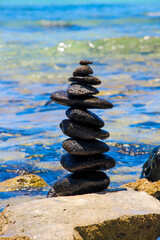 stack of stones on the beach