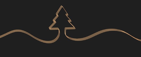 merry christmas card modern 3d minimal tree