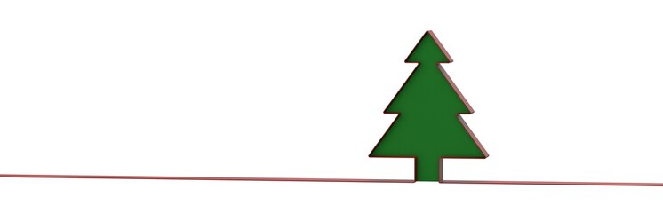 merry christmas card modern 3d minimal tree