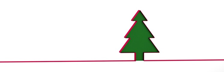 merry christmas card modern 3d minimal tree