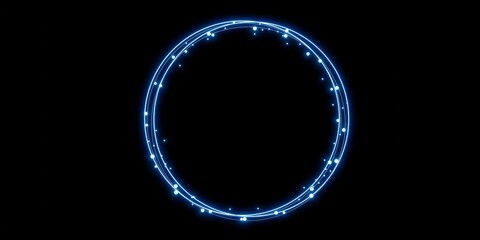 abstract circle blue glow curve background sparkle 3d illustration © nana